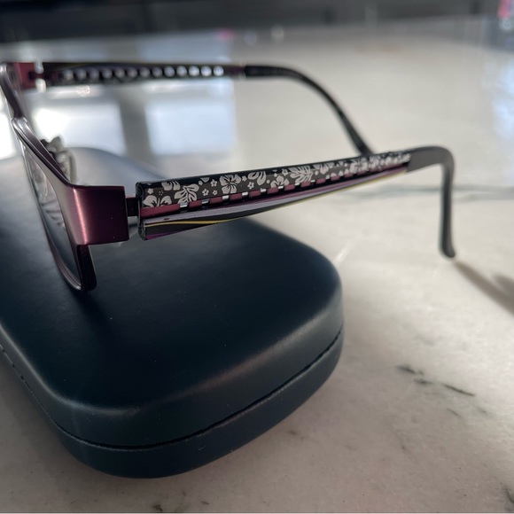 Bulova Kalamata Eye Glasses Frames purple with interchangeable arms - Picture 2 of 7